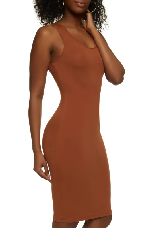Basic Solid Midi Tank Dress sold by Rainbow