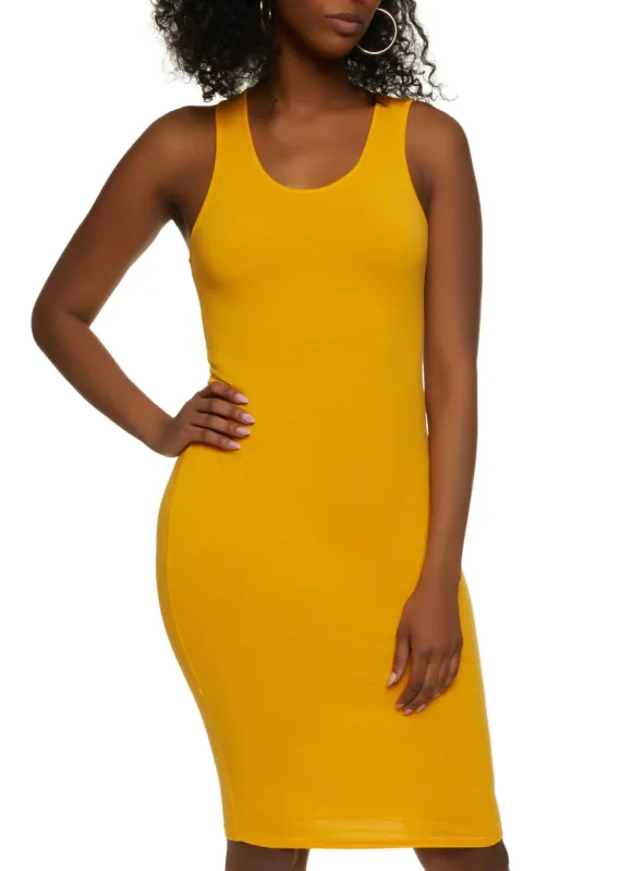 Basic Solid Midi Tank Dress sold by Rainbow