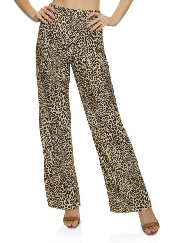 Patterned Plisse Palazzo Pants sold by Rainbow