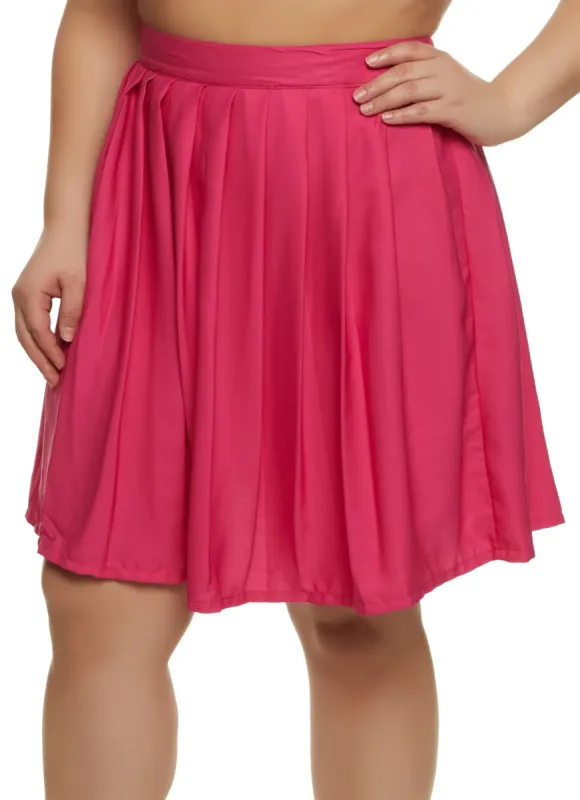Plus Size High Waisted Pleated Skirt sold by Rainbow