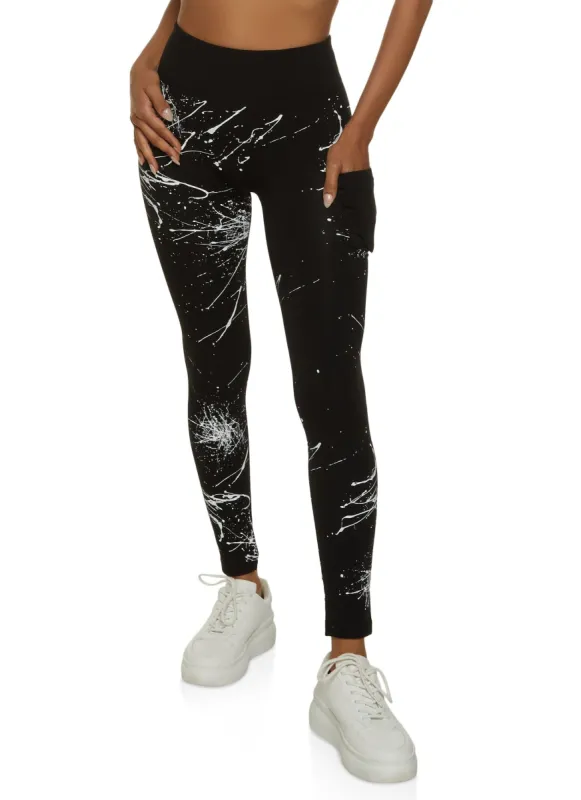 Cell Phone Pocket Printed Leggings sold by Rainbow