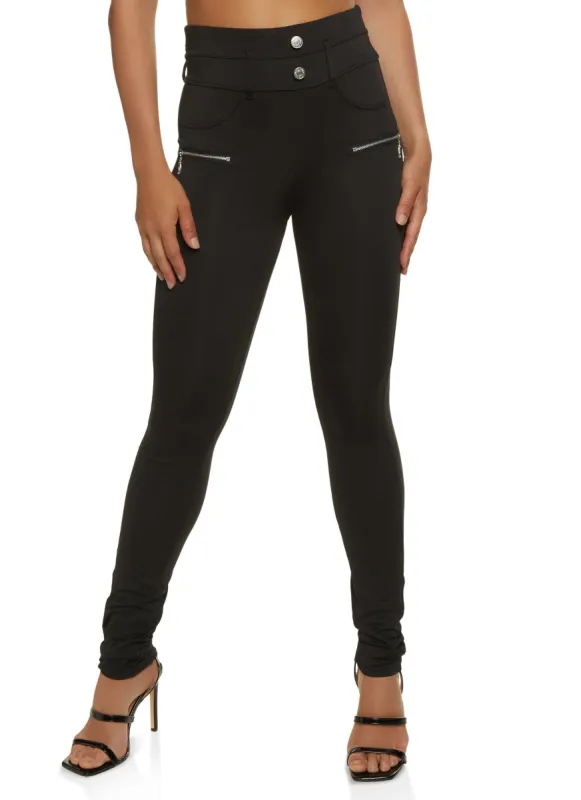 Scuba Double Zipper Pocket Pants sold by Rainbow