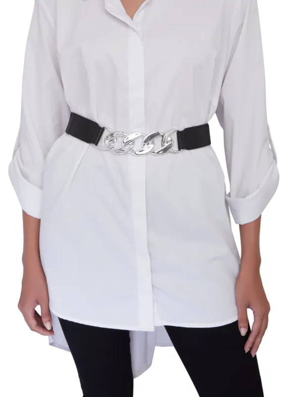 Curb Chain Detail Stretch Belt sold by Rainbow