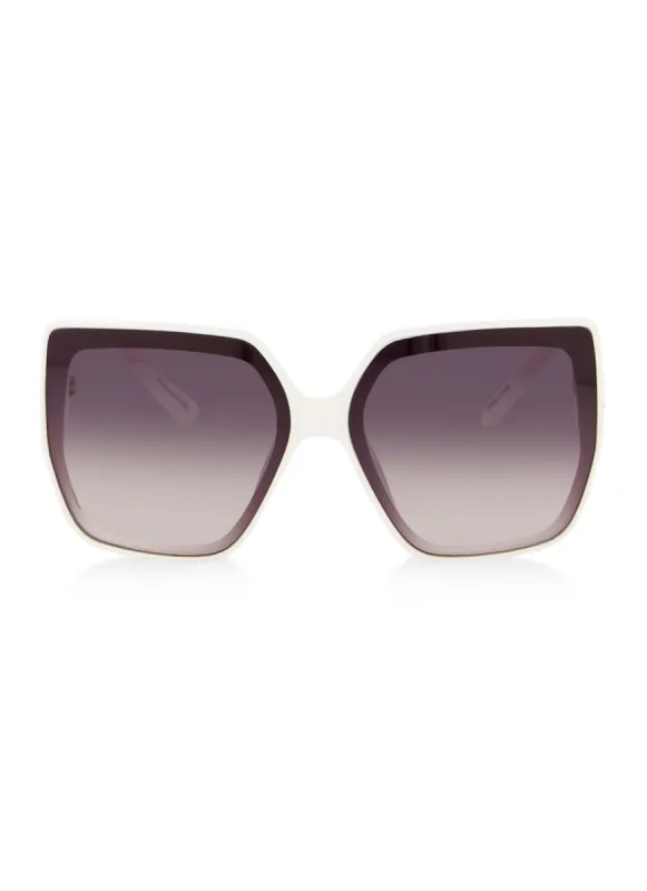 Ombre Rhinestone Detail Oversized Sunglasses sold by Rainbow