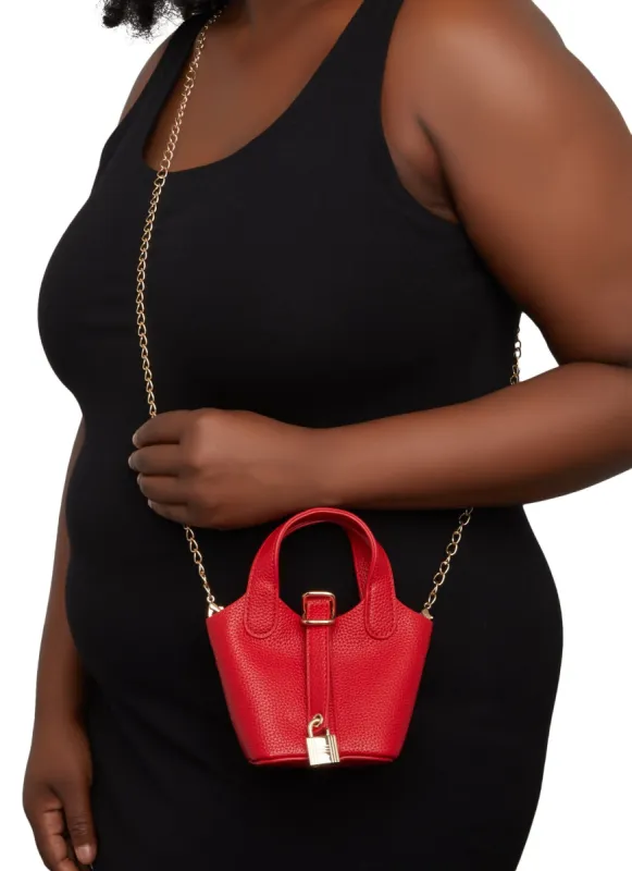 Lock Detail Mini Crossbody Bag sold by Rainbow