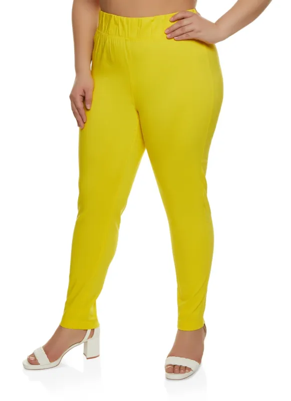 Plus Size High Waisted Pull On Dress Pants sold by Rainbow