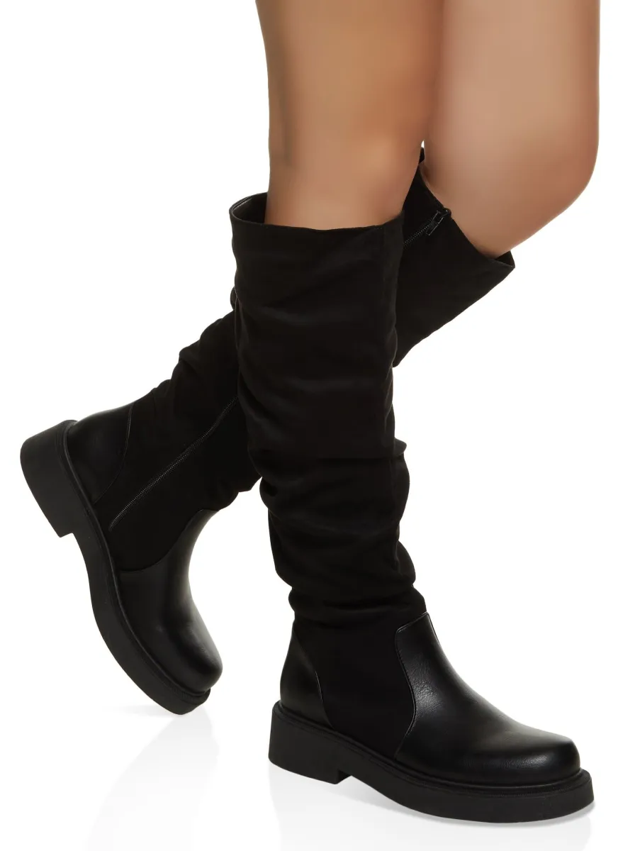 Faux leather tall boots best sale