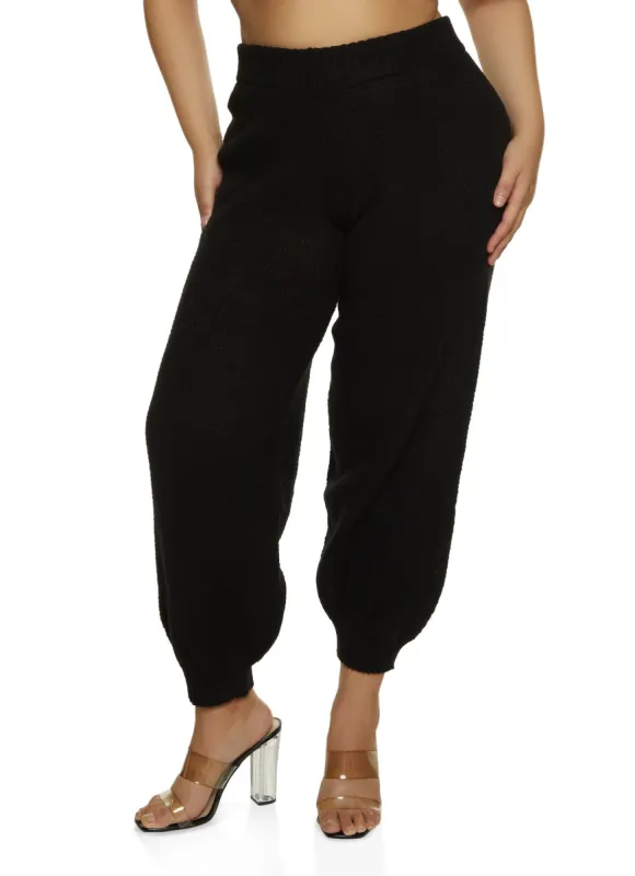 Plus Size Knit High Waist Joggers sold by Rainbow