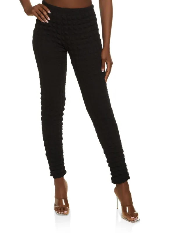 Bubble Knit High Waist Leggings sold by Rainbow