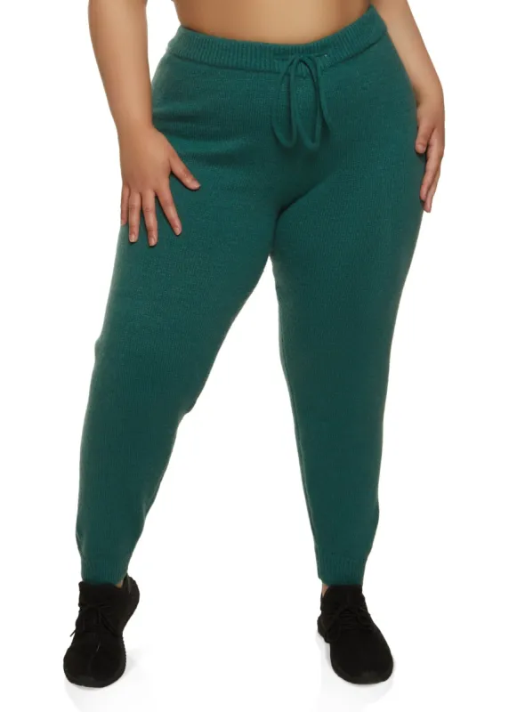 Plus Size Knit Drawstring Joggers sold by Rainbow