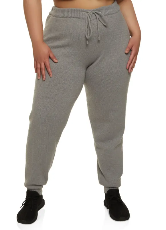 Plus Size Knit Drawstring Joggers sold by Rainbow