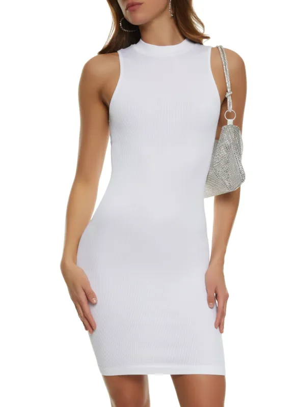 Seamless Ribbed Mock Neck Tank Dress sold by Rainbow