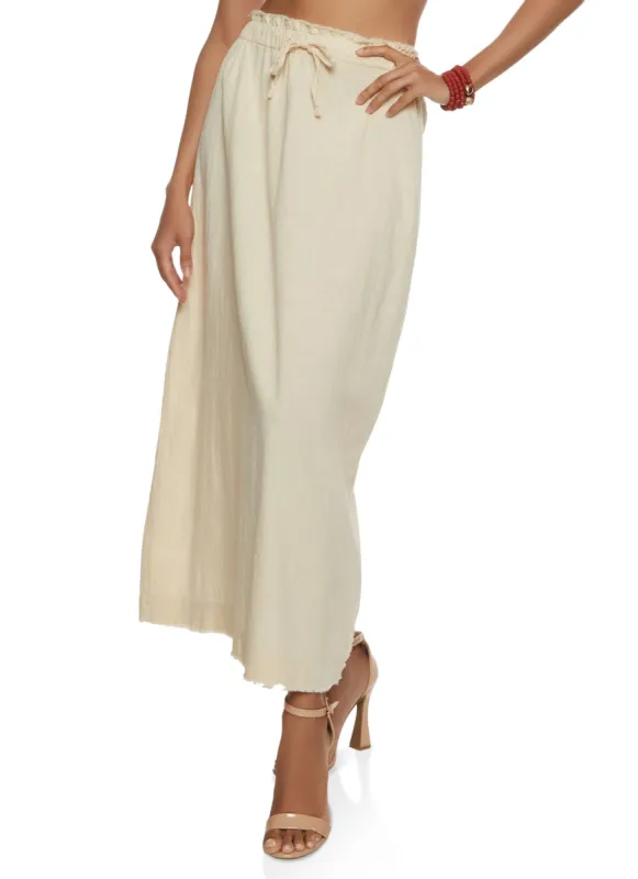 Frayed Hem Maxi Skirt sold by Rainbow