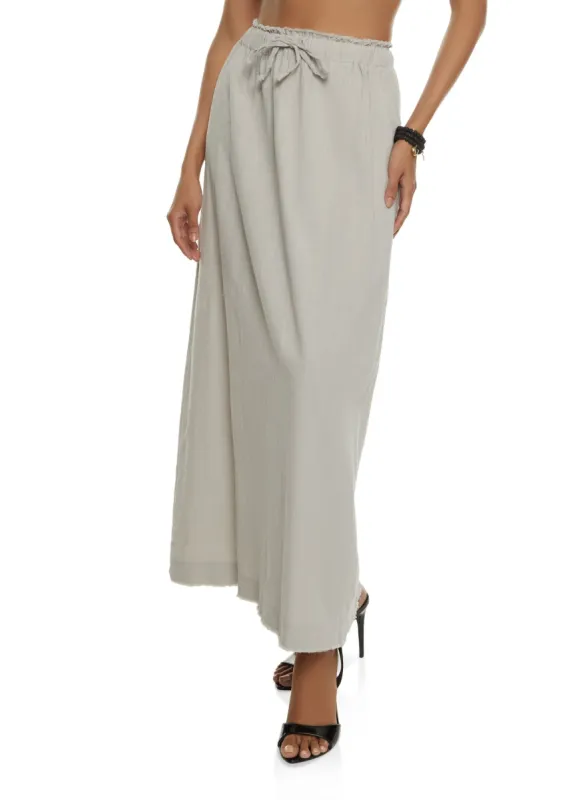 Frayed Hem Maxi Skirt sold by Rainbow