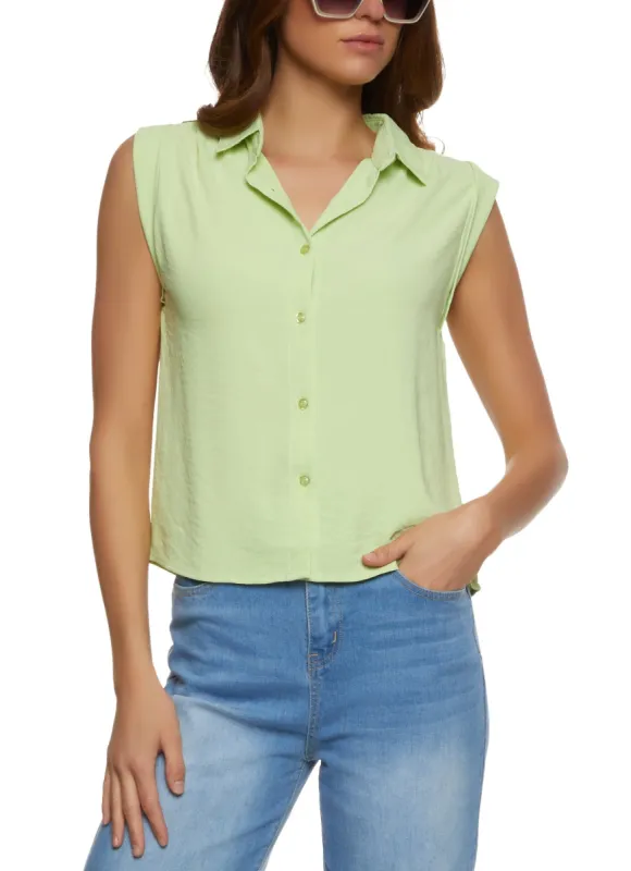 Crepe Knit Sleeveless Shirt sold by Rainbow