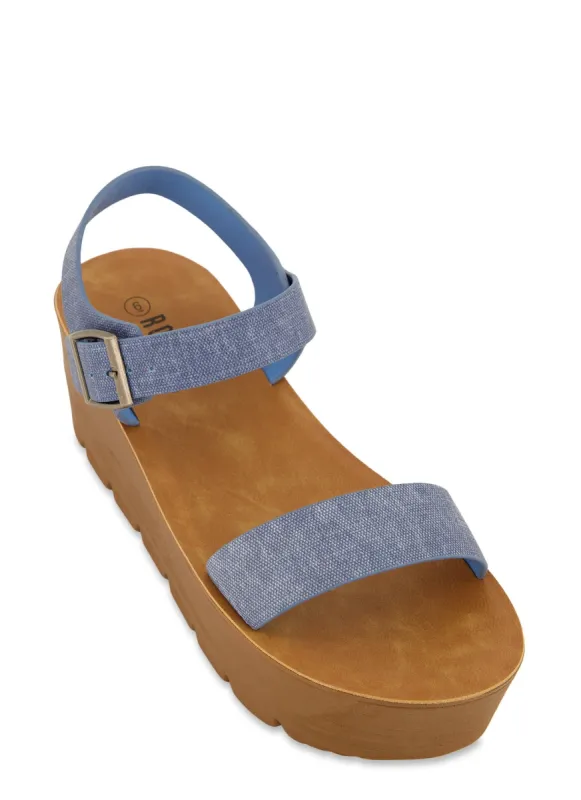 Ankle Strap Platform Wedge Sandals sold by Rainbow