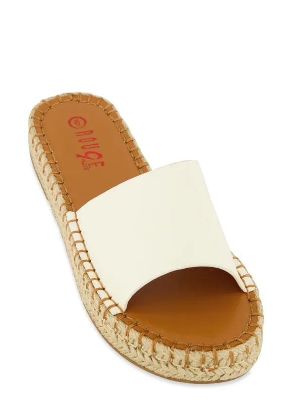 Espadrille Trim Slide Sandals sold by Rainbow