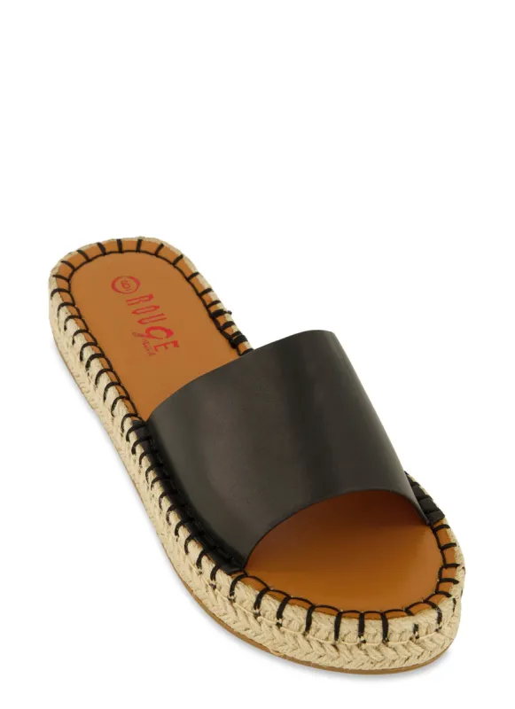 Espadrille Trim Slide Sandals sold by Rainbow