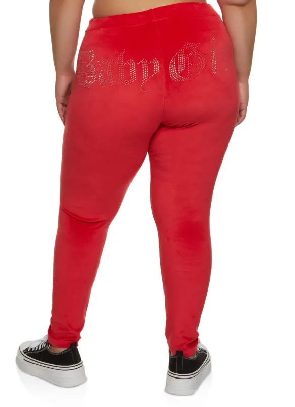 Plus Size Baby Girl Rhinestone Studded Leggings sold by Rainbow