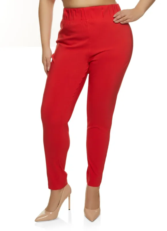 Plus Size High Waisted Pull On Dress Pants sold by Rainbow