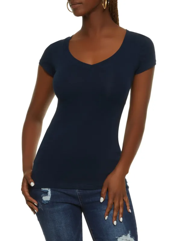 V Neck Solid Tee sold by Rainbow