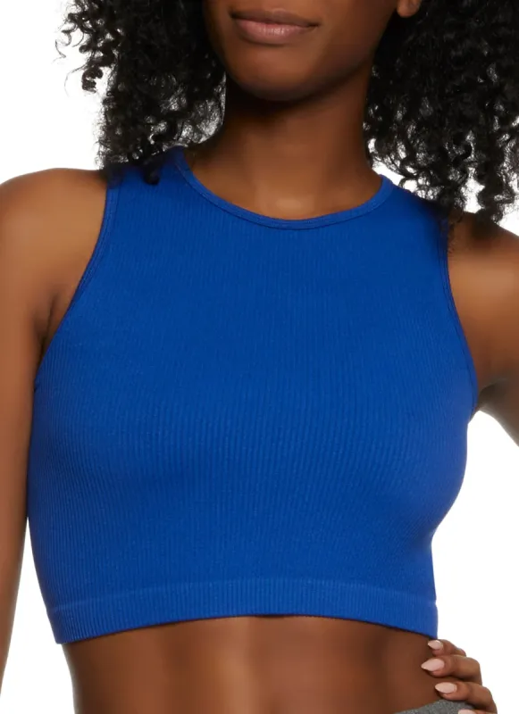 Seamless Ribbed Knit Cropped Tank Top sold by Rainbow