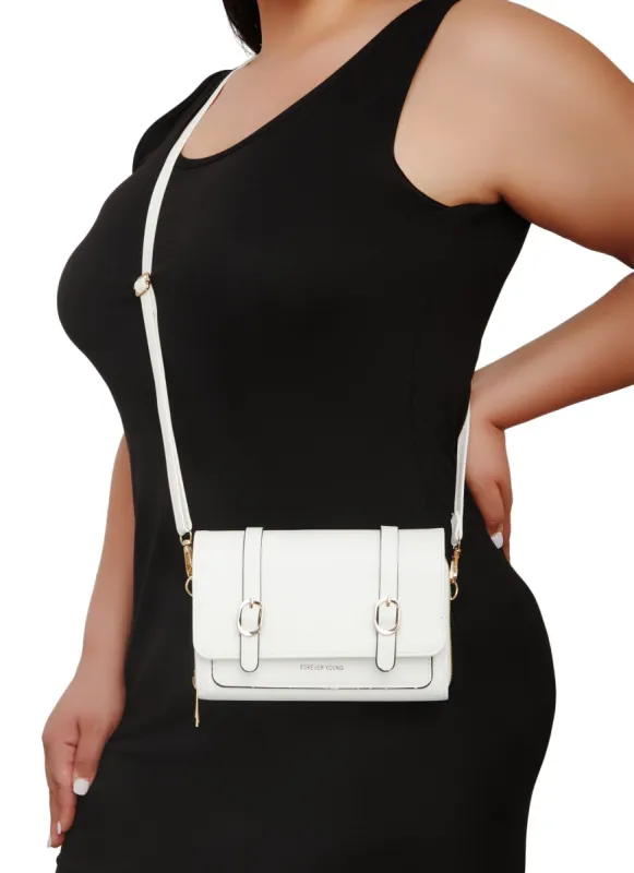 Double Buckle Flap Crossbody Bag sold by Rainbow