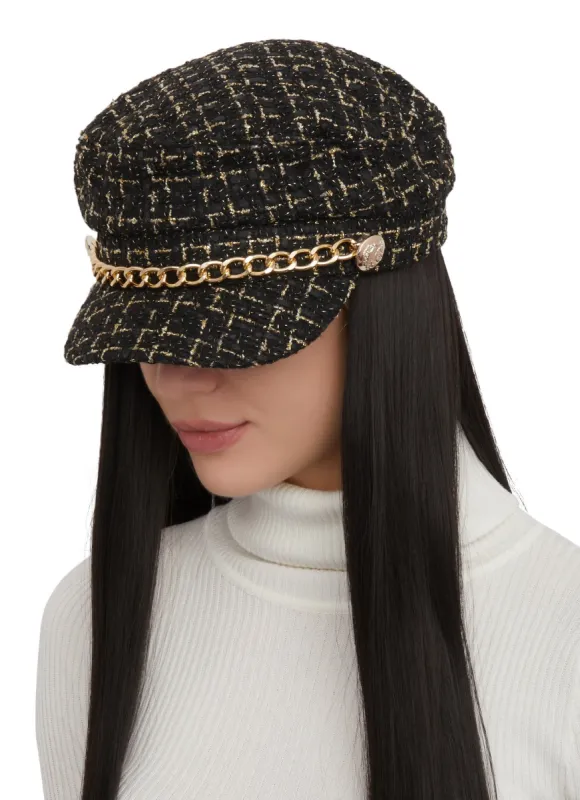 Faux Hair Plaid Tweed Cabbie Hat sold by Rainbow