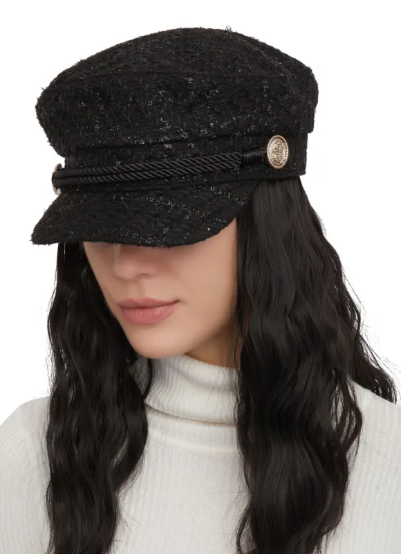 Faux Hair Tweed Cabbie Hat sold by Rainbow