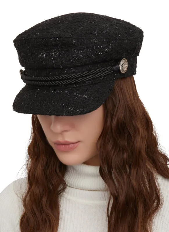 Faux Hair Tweed Cabbie Hat sold by Rainbow