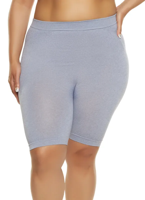 Plus Size Solid Bermuda Biker Shorts sold by Rainbow