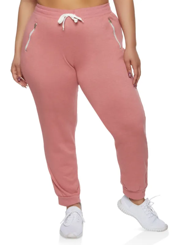 Plus Size Zip Pocket Joggers sold by Rainbow
