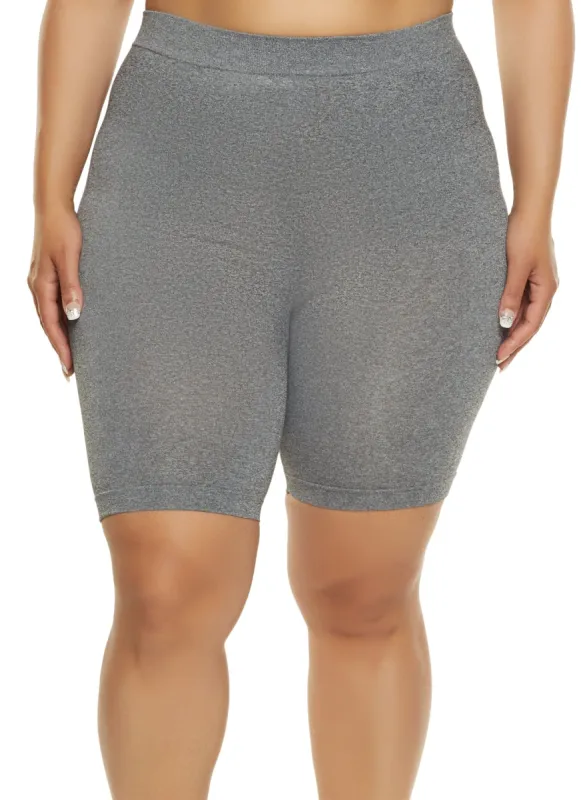 Plus Size Solid Bermuda Biker Shorts sold by Rainbow