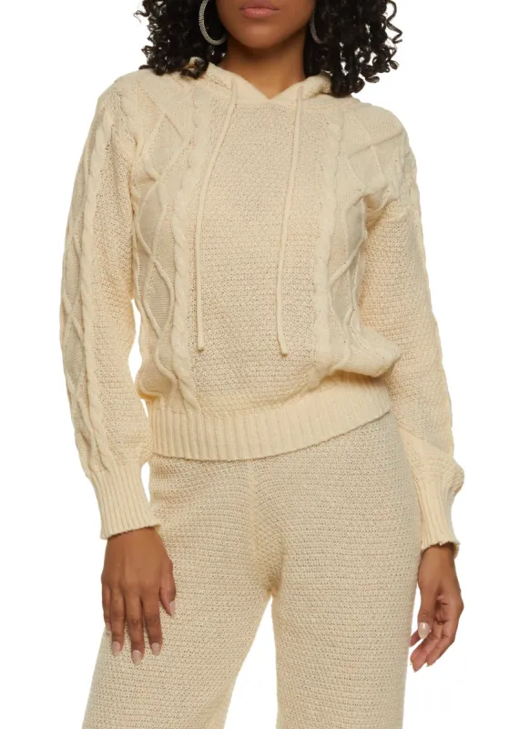 Cable Knit Pullover Hoodie sold by Rainbow