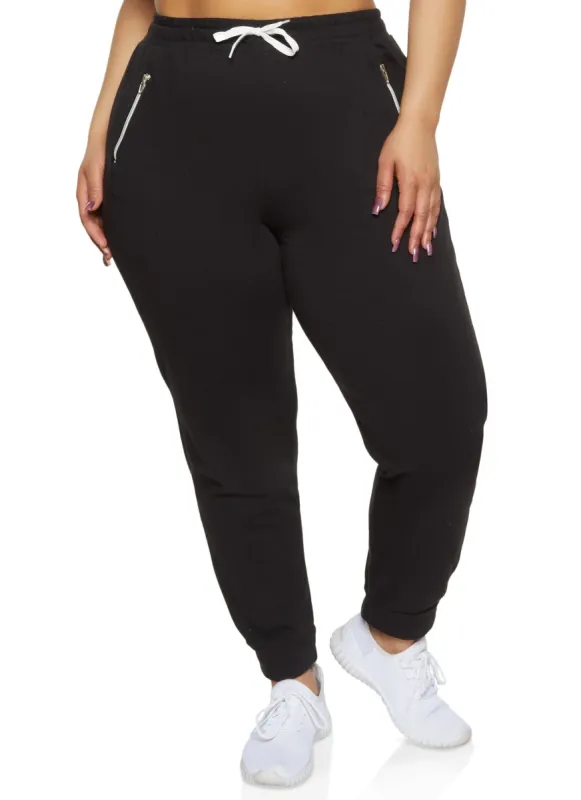 Plus Size Zip Pocket Joggers sold by Rainbow