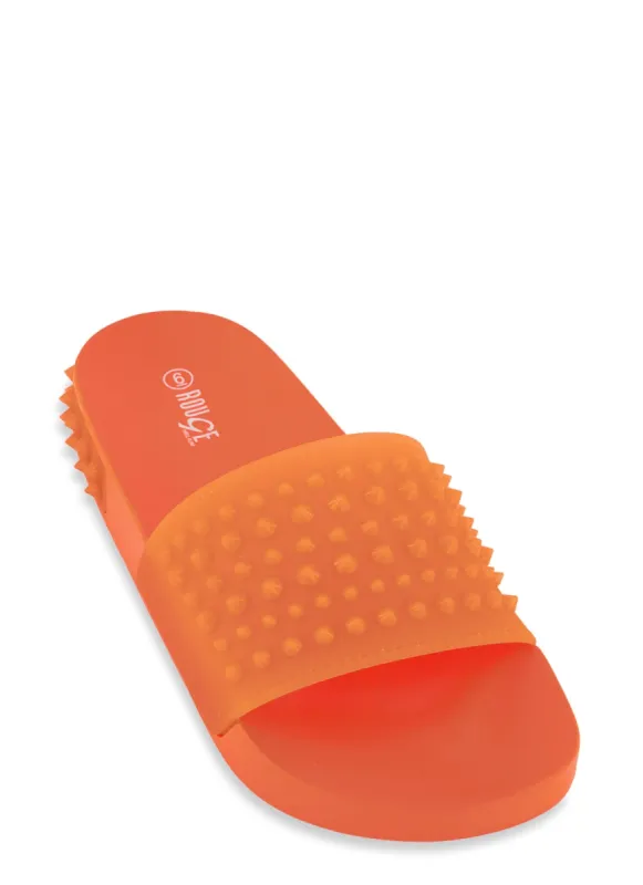 Jelly Studded Solid Slide Sandals sold by Rainbow