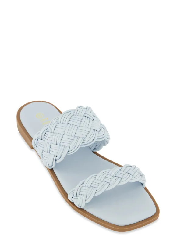 Double Braided Band Flat Sandals sold by Rainbow