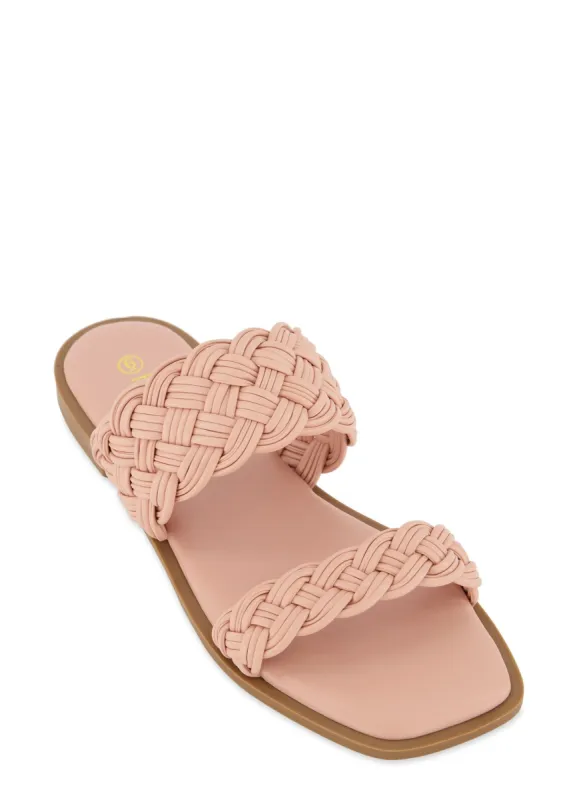 Double Braided Band Flat Sandals sold by Rainbow