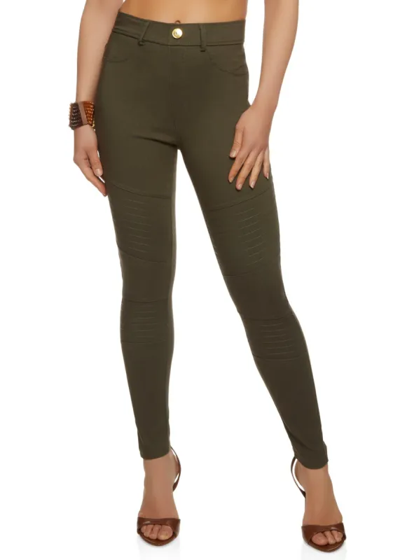 Moto Detail Hyper Stretch Skinny Pants sold by Rainbow