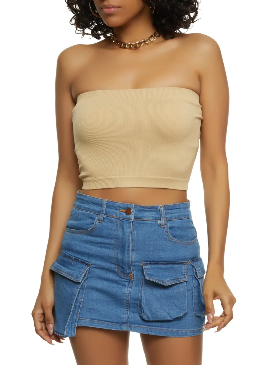 Ribbed Knit Seamless Tube Top sold by Rainbow
