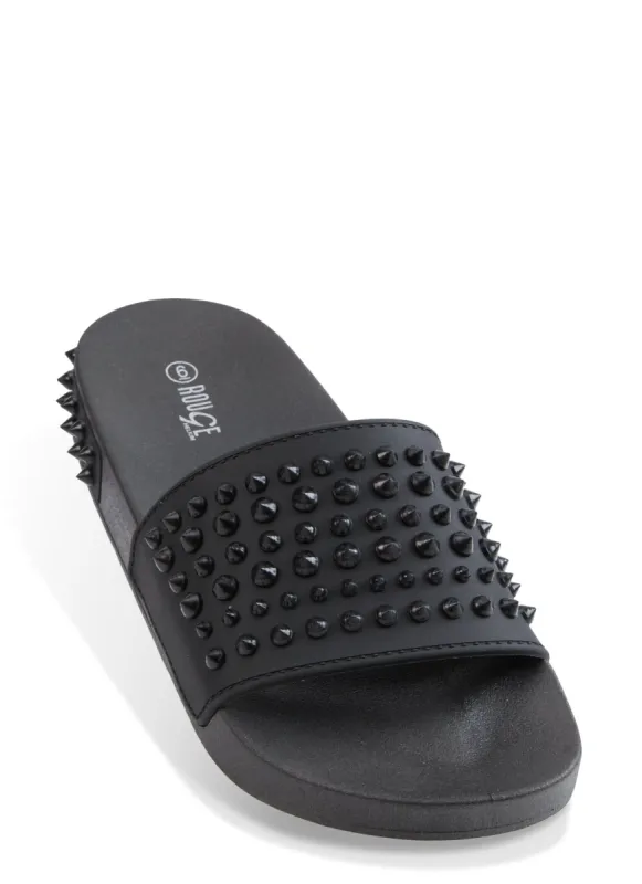 Jelly Studded Solid Slide Sandals sold by Rainbow