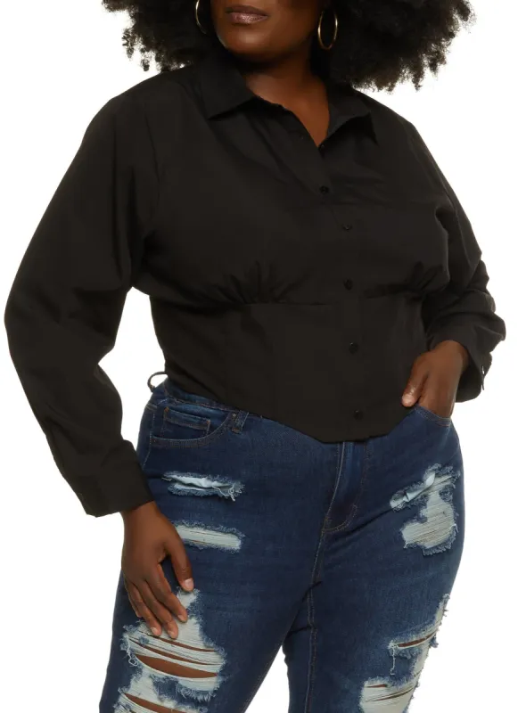 Plus Size Button Front Corset Top sold by Rainbow