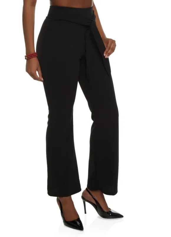 Knot Front Wide Leg Pants sold by Rainbow