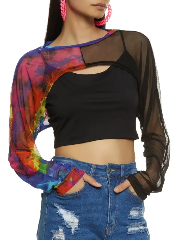 Two Tone High Neck Crop Top sold by Rainbow