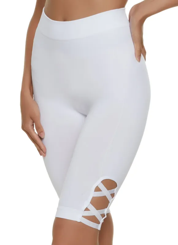 Seamless Caged Detail Biker Shorts sold by Rainbow