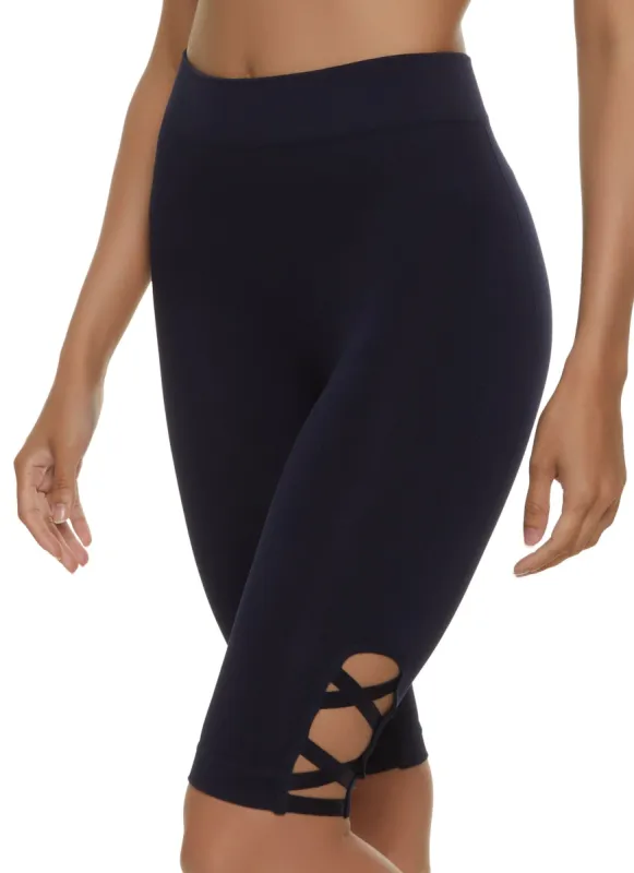 Seamless Caged Detail Biker Shorts sold by Rainbow