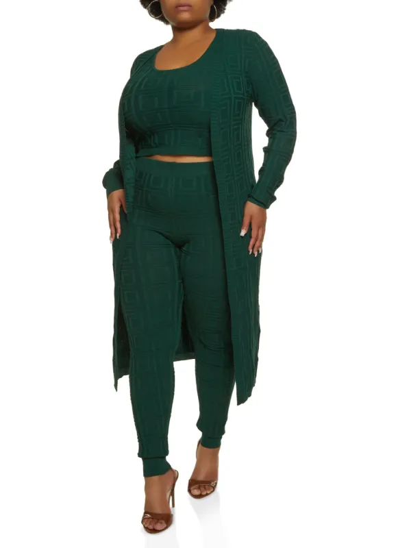 Plus Size Geo Knit Duster sold by Rainbow