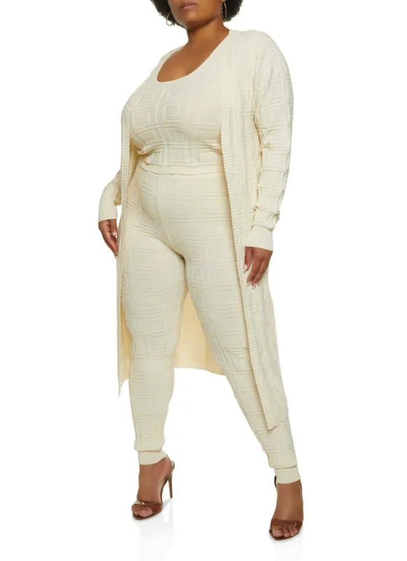 Plus Size Geo Knit Duster sold by Rainbow
