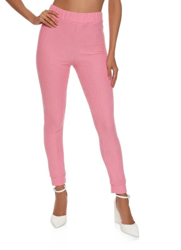 Ribbed Knit High Waist Leggings sold by Rainbow
