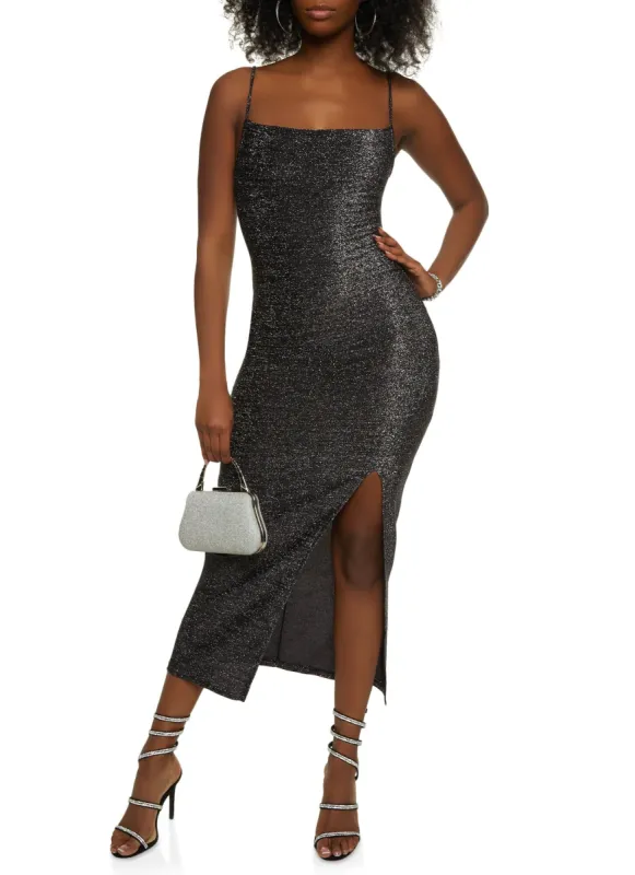 Lurex Split Hem Cami Maxi Dress sold by Rainbow